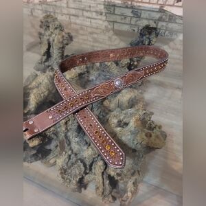 Western Leather Belt 38 Studs